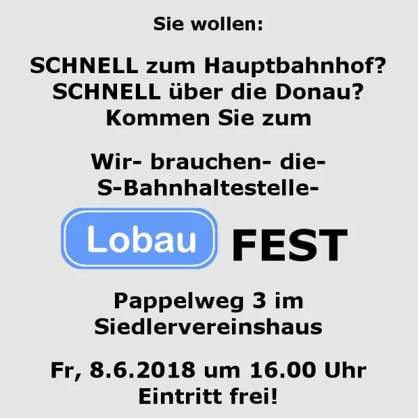 Einladung zum Lobaufest am Pappelweg 3